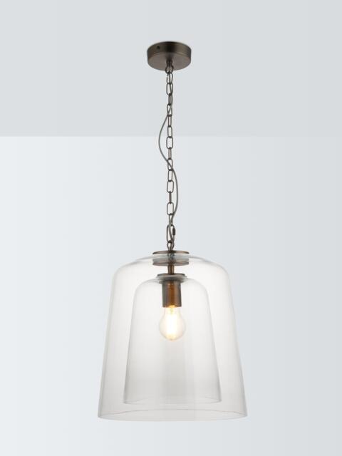 John Lewis Chime Large Dual Glass Pendant Ceiling Light, Clear - image 1
