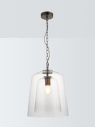 John Lewis Chime Large Dual Glass Pendant Ceiling Light, Clear - thumbnail 1