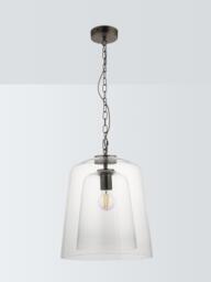 John Lewis Chime Large Dual Glass Pendant Ceiling Light, Clear - thumbnail 2