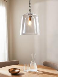 John Lewis Chime Large Dual Glass Pendant Ceiling Light, Clear - thumbnail 5