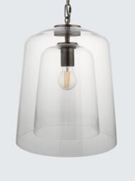 John Lewis Chime Large Dual Glass Pendant Ceiling Light, Clear - thumbnail 3