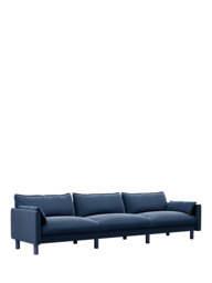 Cozmo Cozy 5 Seater Sofa, Blue Velvet Blue Piping - thumbnail 3