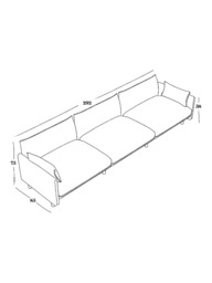 Cozmo Cozy 5 Seater Sofa, Blue Velvet Blue Piping - thumbnail 6