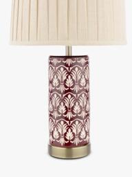 Laura Ashley Medlock Ceramic Base Table Lamp, Plum - thumbnail 5