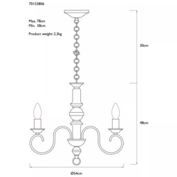 John Lewis Carlita Chandelier Ceiling Light - thumbnail 6
