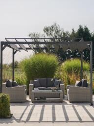 KETTLER Panasol Louvre Garden Gazebo, 3.5 x 3m, Grey - thumbnail 3