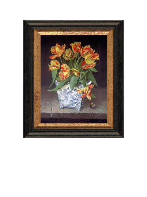 Brookpace Lascelles 'Orange Tulips in China Vase' Framed Canvas Print, 44 x 36cm, Yellow/Red - image 1