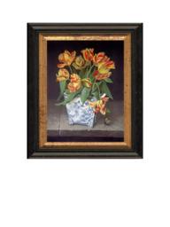 Brookpace Lascelles 'Orange Tulips in China Vase' Framed Canvas Print, 44 x 36cm, Yellow/Red