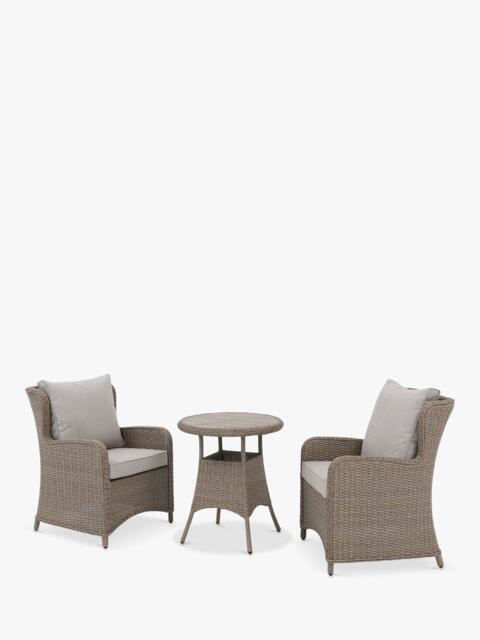 KETTLER Derwent Woven 2-Seater Round Garden Bistro Table & Chairs Set, Brown - image 1