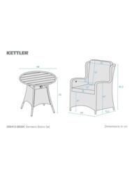 KETTLER Derwent Woven 2-Seater Round Garden Bistro Table & Chairs Set, Brown - thumbnail 5