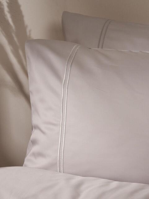 Truly Satin Stitch Bamboo Bedding, Dove Grey - image 1