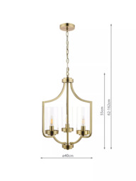 Laura Ashley Joseph Chandelier Ceiling Light, 3 Arm - thumbnail 5