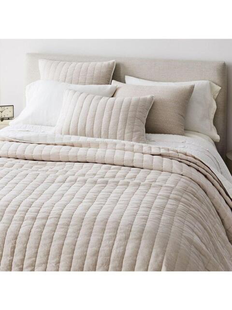 West Elm Linen-Cotton Quilted - image 1