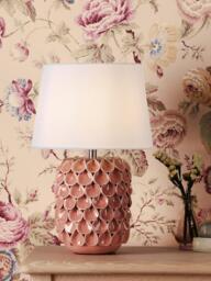 Laura Ashley Marwick Ceramic Table Lamp, Pink - thumbnail 2