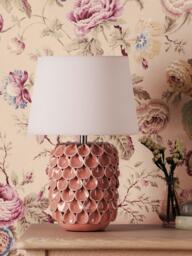Laura Ashley Marwick Ceramic Table Lamp, Pink - thumbnail 3