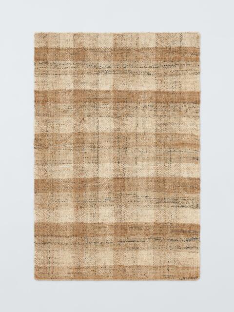 John Lewis Checkered Pure Jute Rug, Natural - image 1
