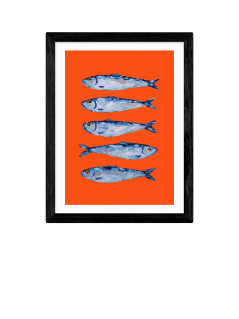 EAST END PRINTS Alice Straker 'Sardines Orange' Framed Print - image 1
