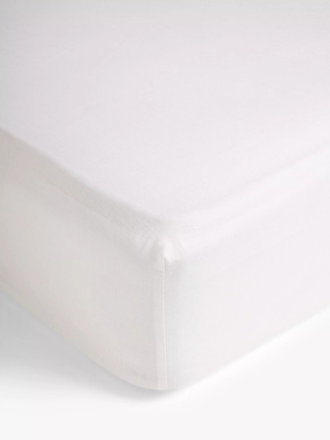 John Lewis The Ultimate Collection Luxury Linen & Mulberry Silk Deep Fitted Sheet, White - image 1