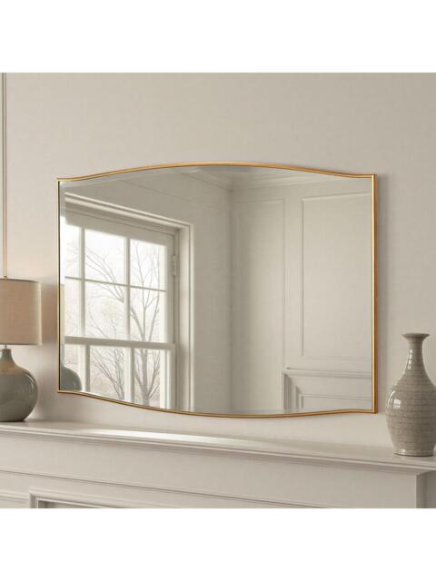 Yearn Aurelia Wood Frame Wall Mirror, 80 x 120cm, Gold - image 1