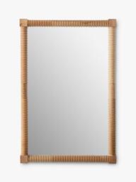 West Elm Peyton Ash Wood Rectangular Wall Mirror, 91 x 61cm, Natural - thumbnail 1