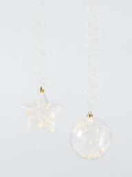 John Lewis LED Battery Operated Clear Hanging Bauble Light, Dia.19cm, Gold - thumbnail 5