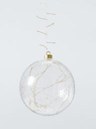 John Lewis LED Battery Operated Clear Hanging Bauble Light, Dia.19cm, Gold - thumbnail 2
