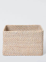 John Lewis Rattan Storage Basket, Off White - thumbnail 2