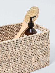 John Lewis Rattan Storage Basket, Off White - thumbnail 3