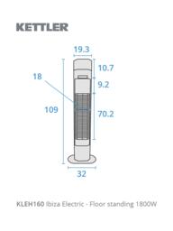 KETTLER Kalos Ibiza 1800W Floor Standing Patio Heater with LED Light & Wireless Speaker - thumbnail 5