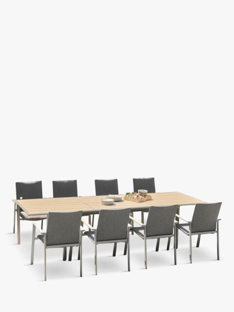 LG Outdoor Sanctuary 8-Seater Extending Garden Dining Table & Chairs Set, Birch - image 1