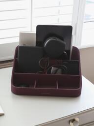 Stackers Desk Caddy with Tray, Garnet - thumbnail 4