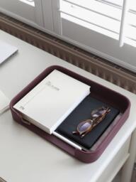 Stackers Desk Caddy with Tray, Garnet - thumbnail 5