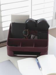 Stackers Desk Caddy with Tray, Garnet - thumbnail 2