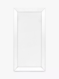 Gallery Direct Salinas Rectangular Full-Length Bevelled Glass Leaner Mirror, 180 x 90cm, Clear/Black - thumbnail 1