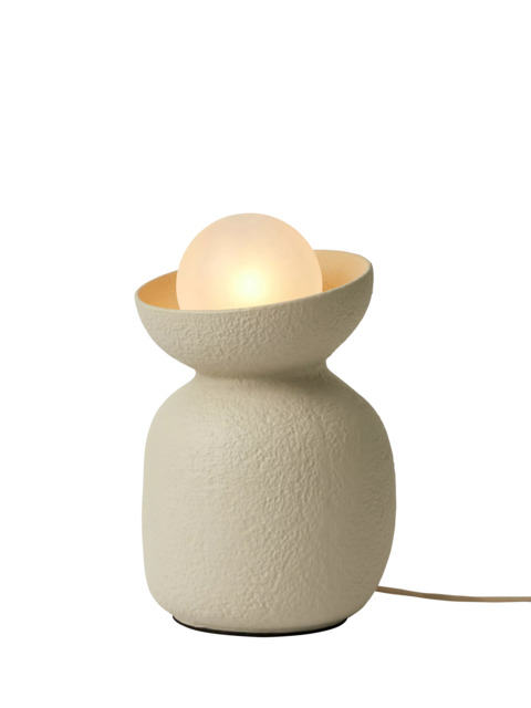 MADE Vera Small Textured Ceramic Table Lamp, Cream