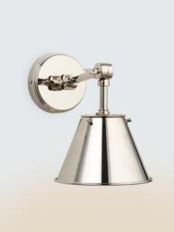 John Lewis Nicolas Down Lighter Wall Light, Nickel - thumbnail 3
