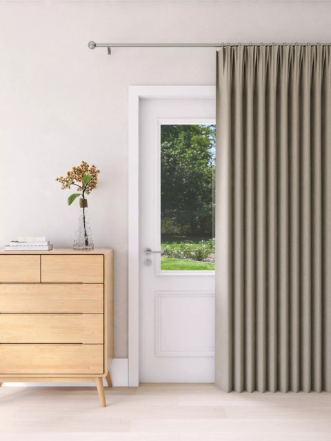 John Lewis Textured Weave Ultra Thermal Lined Pencil Pleat Door Curtain - image 1