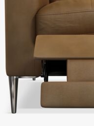 John Lewis Draper Motion Leather Armchair with Footrest Mechanism, Metal Leg - thumbnail 6
