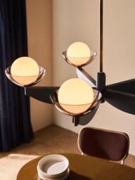 MADE Layla 5 Arm Pendant Ceiling Light, Black - thumbnail 4