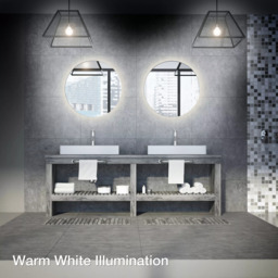 John Lewis Halo Illuminated Round Bathroom Mirror - thumbnail 4