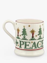 Emma Bridgewater Christmas Peace & Joy Half Pint Earthenware Mugs, Set of 2, 300ml - thumbnail 5