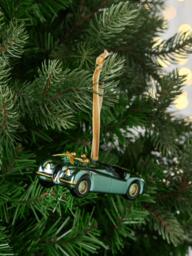 John Lewis The Connoisseur Luxury Convertible Car Bauble, Green - thumbnail 2