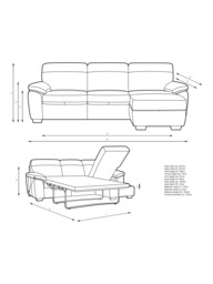 John Lewis Camden RHF Chaise End Leather Sofa Bed, Dark Leg - thumbnail 2