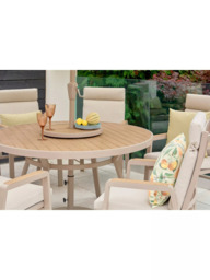 LG Outdoor Sorrento 6-Seater Round Garden Dining Table & Chairs Set with Parasol & Lazy Susan - thumbnail 5