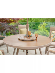 LG Outdoor Sorrento 6-Seater Round Garden Dining Table & Chairs Set with Parasol & Lazy Susan - thumbnail 6