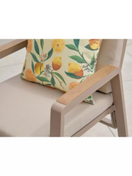 LG Outdoor Sorrento 6-Seater Round Garden Dining Table & Chairs Set with Parasol & Lazy Susan - thumbnail 4