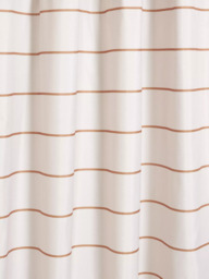 John Lewis Textured Wide Horizontal Stripe Recycled Polyester Shower Curtain, Caramel - thumbnail 2