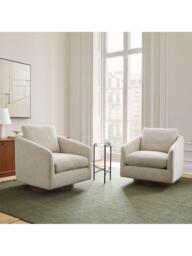 West Elm Imogene Swivel Chair, Stone - thumbnail 3
