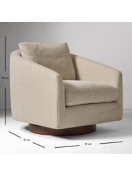 West Elm Imogene Swivel Chair, Stone - thumbnail 4