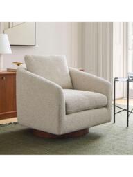 West Elm Imogene Swivel Chair, Stone - thumbnail 2